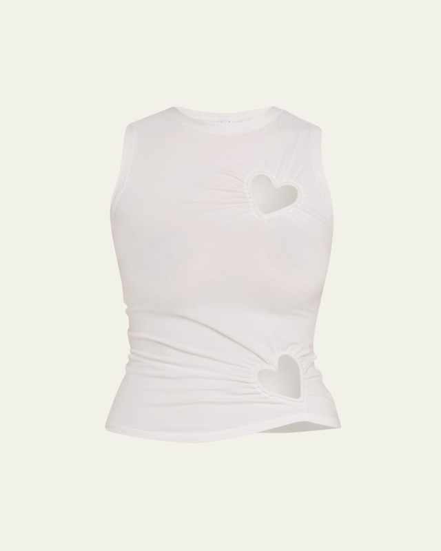 Cotton Jersey Heart Cutout Tank